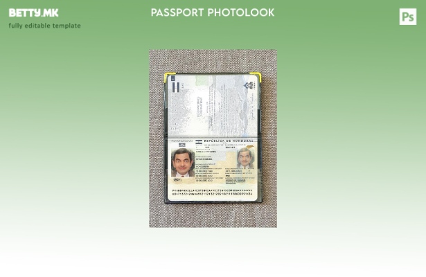 Модерен стил на Хондурас пасош презентиран шаблон за фото изглед